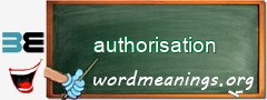 WordMeaning blackboard for authorisation